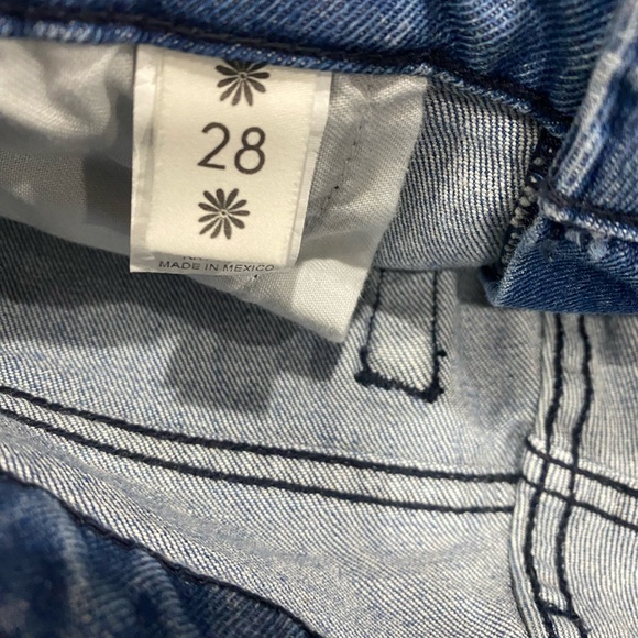 MuMu Blue Two-Tone Ankle Jeans Size 28 Light Wash Side Stripe - Picture 9 of 11